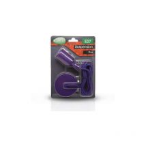 Suspension Noire avec douille E27 avec câble 2m Violet