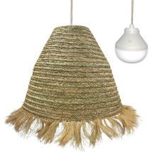 Lumisky - Suspension nomade big anafi nomad Beige Jonc de mer D100 cm