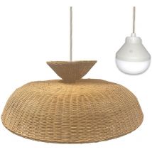 Lumisky - Suspension nomade darma nomad Beige Rotin D80 cm