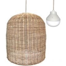 Lumisky - Suspension nomade giacomo nomad Beige Rotin H45cm