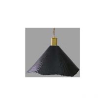 Suspension ou lustre conique en papier gaufré noir Sam