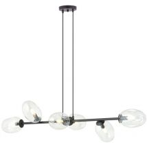 Epikasa - Suspension Pandora, Acier peint par poudrage, Verre, Noir, 120x100x40 cm