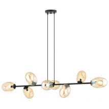 Epikasa - Suspension Pandora, Acier peint par poudrage, Verre, Noir, Ambre, 140x100x40 cm