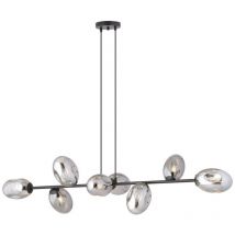 Epikasa - Suspension Pandora, Acier peint par poudrage, Verre, Noir, Gris, 140x100x40 cm