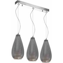Suspension – 3xE27 – Luminaire en métal et verre – Style élégant, Largeur, Hauteur, Tension électrique – Petra