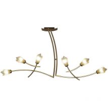 Inspired Mantra Pietra Luminaire suspendu linéaire à 2 bras et 6 lumières G9, laiton antique