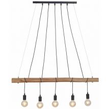 Leuchten Direkt - Vintage Pendule Plafonnier Luminaire Poutres En Bois Suspension Lampe Salon Spots Luminaires Direct 15515-18