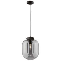 Fischer&honsel - Lampe suspendue lampe de salon lampe de table à manger en verre fumé noir h 140cm