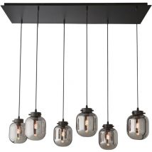 Fischer&honsel - Lampe suspendue lampe à suspension lampe de salle à manger lampe de salon en verre fumé 6 flammes