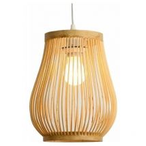Suspension, Rétro Gourde Couloir Lampe Tissé Lanterne Simple Lumière Plafonnier Pendentifs Luminaire Suspendu Éclairage avec Forme Rotin pour
