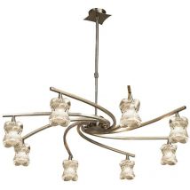 Inspired Mantra Fusion Rosa Rosa Del Desierto Suspension Télescopique 8 Lumières G9, Laiton Antique