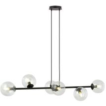 Epikasa - Suspension Rossi, Acier peint par poudrage, Verre, Noir, 110x100x30 cm
