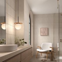 Millumine - Suspension salle de bain Floc bois naturel IP44