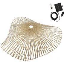 Suspension solaire bohème laia solar Beige Bambou D80 cm