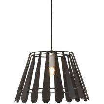 Inspired Lighting - Inspired Deco - Somerset - Dome Ceiling Pendant 1 Light E27 Black, Polished Chrome