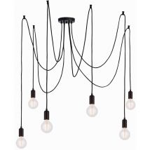 Studio - 6 Light Cluster Anhänger Matt Black Paint, E27 - Endon