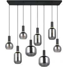 Trio Leuchten - Suspension, Suspension huit lampes 120 cm Diva Gris en Verre, trio