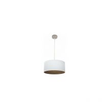 Fabrilamp - Suspension Tatiana 1xe27 Nickel/blanc-Bois foncé Regx40x40 Cm