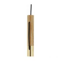 Suspension Tempo en bois et laiton, culot E27 - cosdetebol - Xanlite