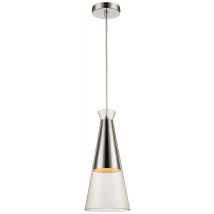 Spring Lighting - Suspension à 1 ampoule en verre transparent simple, E27