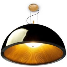 Suspension, Grande Suspension design Umbrella Noire et dorée en Plastique, Leds C4