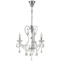 Inspired Diyas Vela - Lustre suspendu à 3 ampoules au chrome poli, cristal