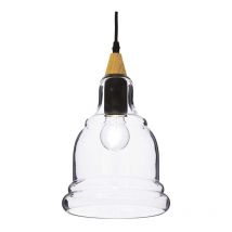 Millumine - Suspension Verre Et Bois Axiome Lustre Rétro