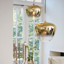 Millumine - Suspension Verre Mayson Or Et Transparent Diam.23