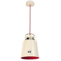 Leds-c4 - Suspension, Suspension vintage ancien Blanc ancien interieur rouge en Metal, Leds C4