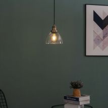 Kosilum - Suspension vintage en verre et laiton - Flavia