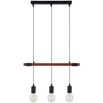 Suspension Lodge Bois Et Métal 3 Lampes