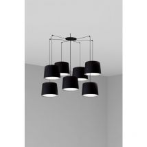 Faro Barcelona - Faro conga Suspension noire à suspension 7 lumières