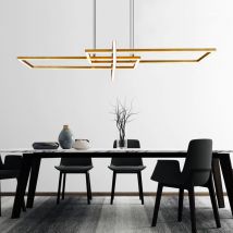 Defibrico - Plafonnier design led laiton mat salon salle à manger éclairage Suspension dimmable via interrupteur