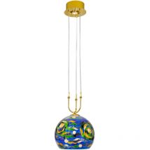 Luna Plafonnier suspendu à dôme en verre 2 lumières or 24 carats - Kolarz