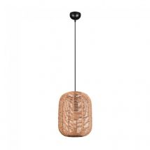 Suspension Led métal et sisal culot E27 diamètre 35 cm - Trio - Runa