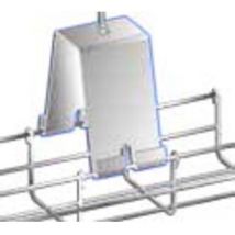 Suspente centrale largeur 100mm finition Z275 par tige filetée ø 6mm (non incl) pour chemin de câble fil bfr gewiss