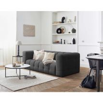 Lisa Design - Suzano - canapé 3 places - en tissu - gris foncé