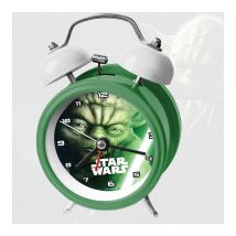 Orologio Sveglia Con Campanelle 9 cm Colore Verde Star Wars Maestro Yoda