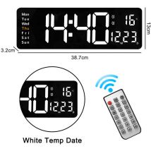 Sveglia digitale da parete 38x13 cm con telecomando Orologio con schermo led grande da 16 pollici, conto alla rovescia, sveglia con