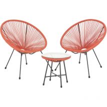 Ensemble de meubles de balcon Svita bali Ensemble de salon Relax Egg-Chair en osier Design Terracotta Orange