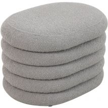 Blossom Pouf avec espace de rangement Pouf Ottomane Coussin Boucle Gris clair - Svita