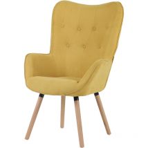 Cleo Fauteuil à oreilles Fauteuil relax Fauteuil tv Fauteuil de lecture Jaune - Svita