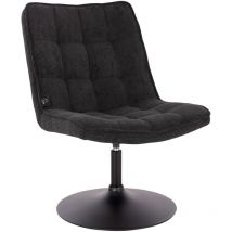 Svita Henry Loungestuhl Polsterstuhl Drehsessel Drehfuß Loungesessel Cord Schwarz