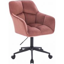 Svita - jerry Chaise de bureau avec accoudoirs réglable en hauteur Chaise pivotante avec roulettes Velours vieux rose