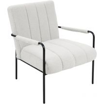 Svita - Fauteuil de salon kyle Chaise rembourrée Chaise d'appoint Salon avec accoudoir Blanc