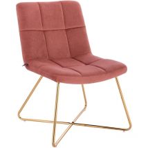 Svita - lynn Loungesessel Cocktailsessel Clubsessel Polsterstuhl ohne Armlehnen Goldene Beine Samt-Polster Altrosa