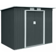 Hattoro - P100 Metall Gerätehaus mit Bodenrahmen 203 × 117 × 173 cm (BxTxH) 3,6 m³ Pultdach Grau