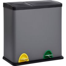 TC2Combo35 Mülleimer grau 35 Liter 12+23l Treteimer Trennsystem Küche - Svita