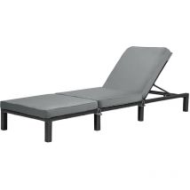 Peach Gartenliege Sonnenliege Polsterauflage Klappbar Polyrattan Schwarz - Svita
