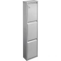V3X15 Poubelle 45L en inox Poubelle verticale Tri sélectif Argenté - Svita